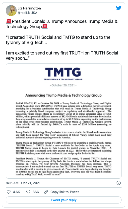 特朗普推出自己的社交媒体平台 TRUTH Social