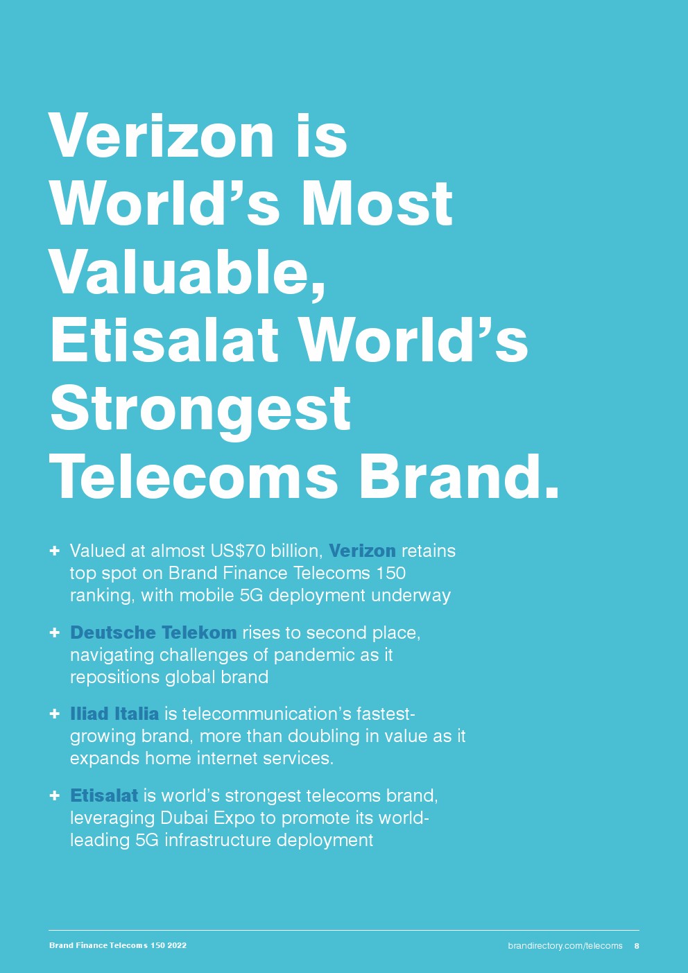 Brand Finance：2022年全球电信行业150强报告