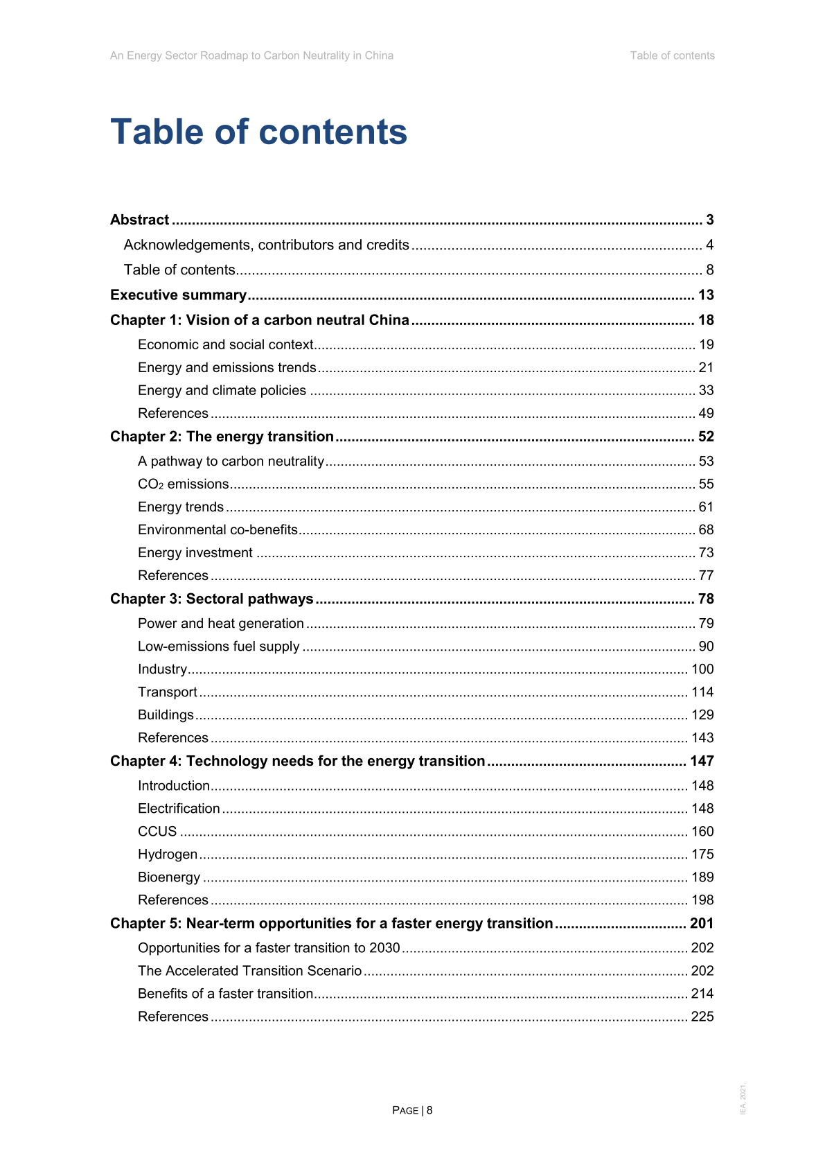 国际能源署报告：中国能源领域的碳中和路线图