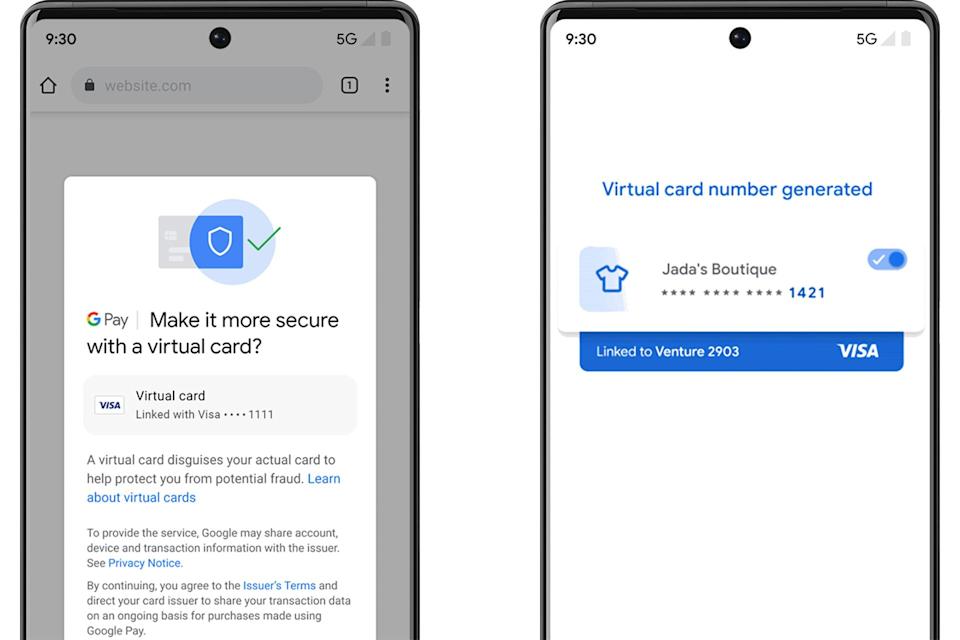 Google最的安全升级中包括了虚拟信用卡