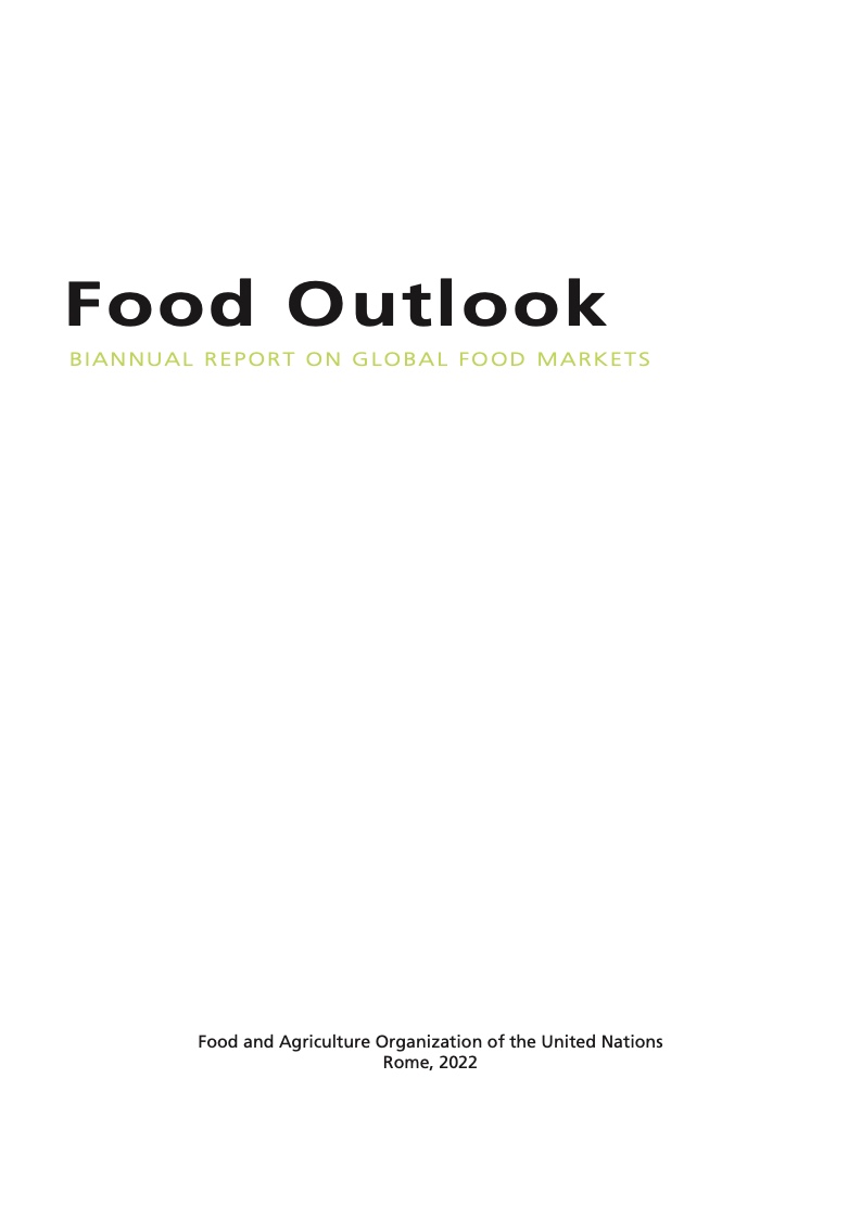 联合国粮农组织：2022上半年全球粮食展望报告
