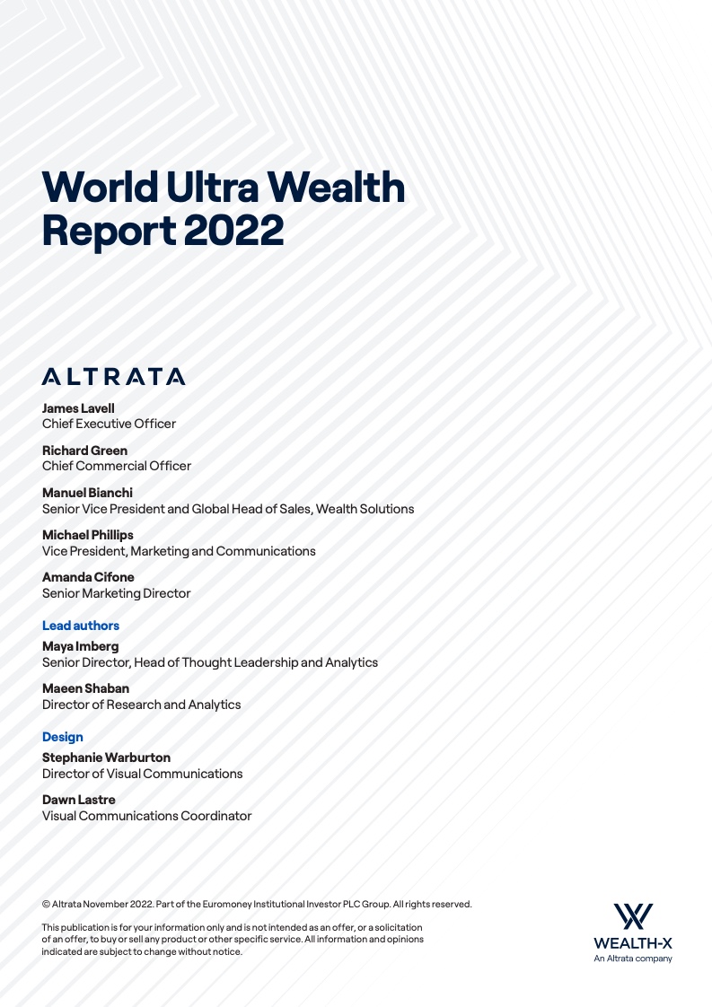 Wealthx：2022年世界超级财富报告