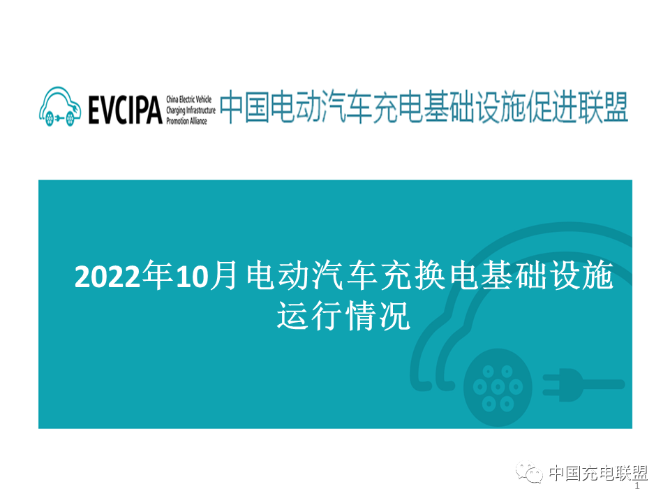 中国充电联盟：2022年10月全国电动汽车充换电基础设施运行情况