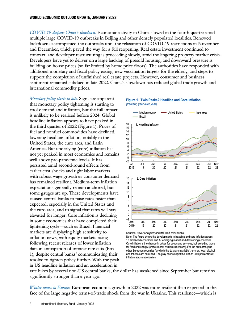 IMF：2023年1月世界经济展望报告