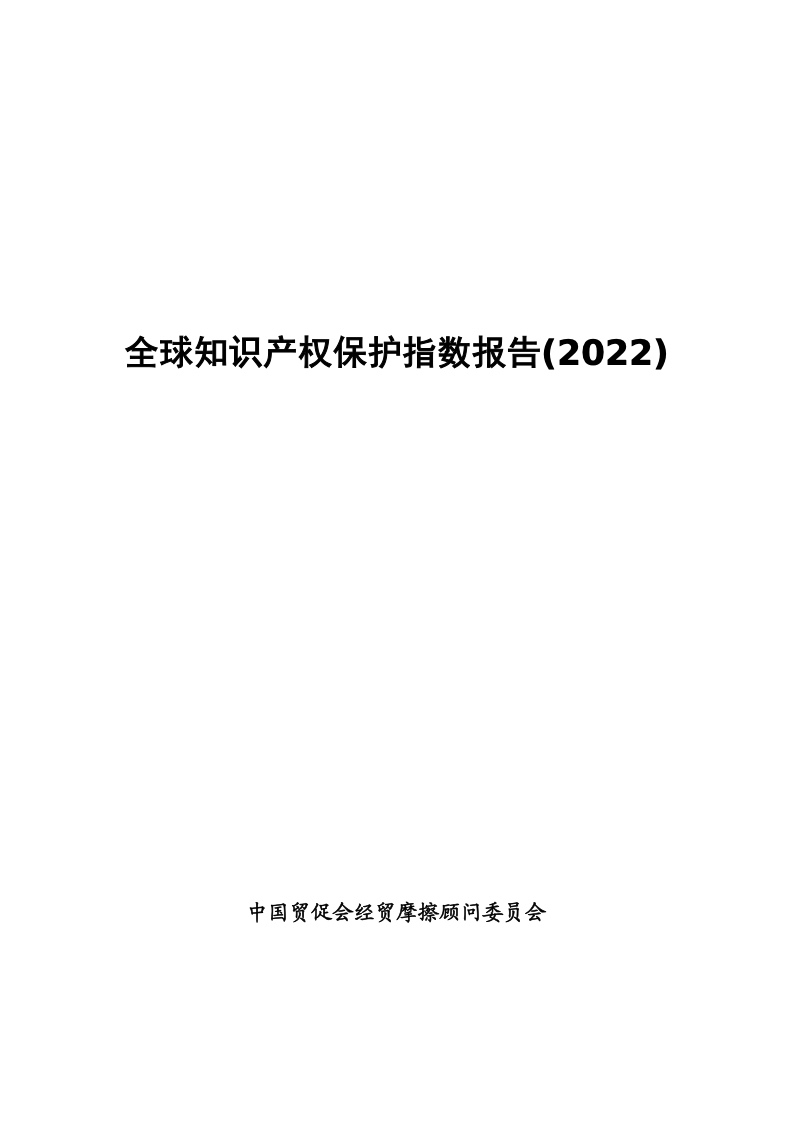 中国贸促会：全球知识产权保护指数报告(2022)