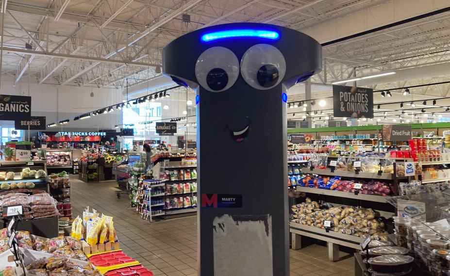 “马蒂”机器人逃离当地一家食品店呼吸新鲜空气：观看