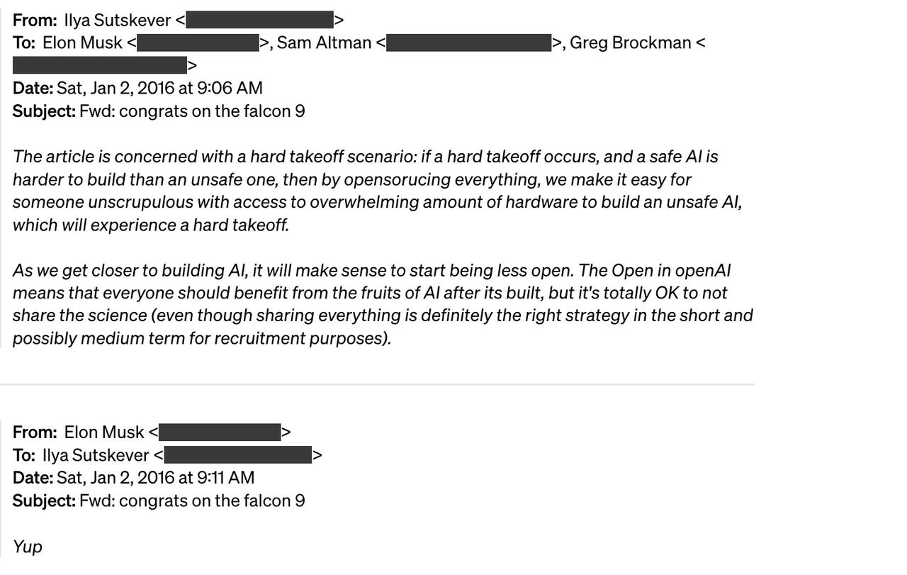 OpenAI 发布了埃隆·马斯克 (Elon Musk) 的电子邮件，内容涉及在正在进行的诉讼中将公司转变为“营利性”实体