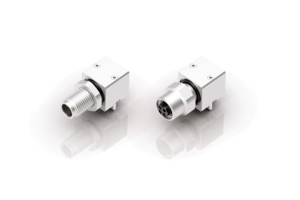 binder's angled M5 mount connectors on a white background.