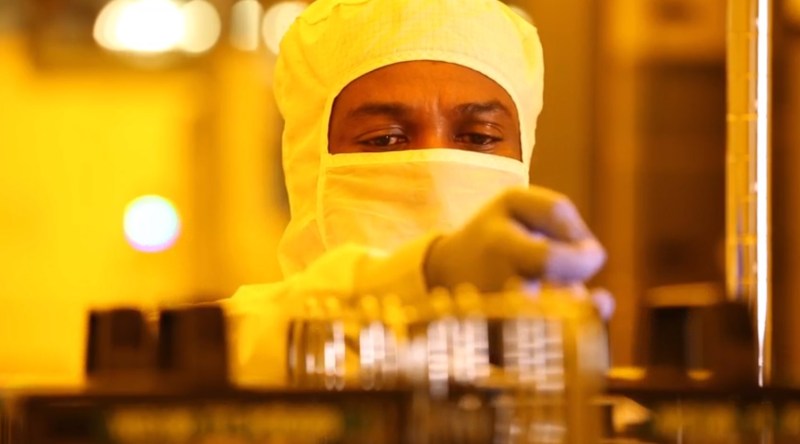 Making memory chips in Micron's factory in Manassas, Virginia.