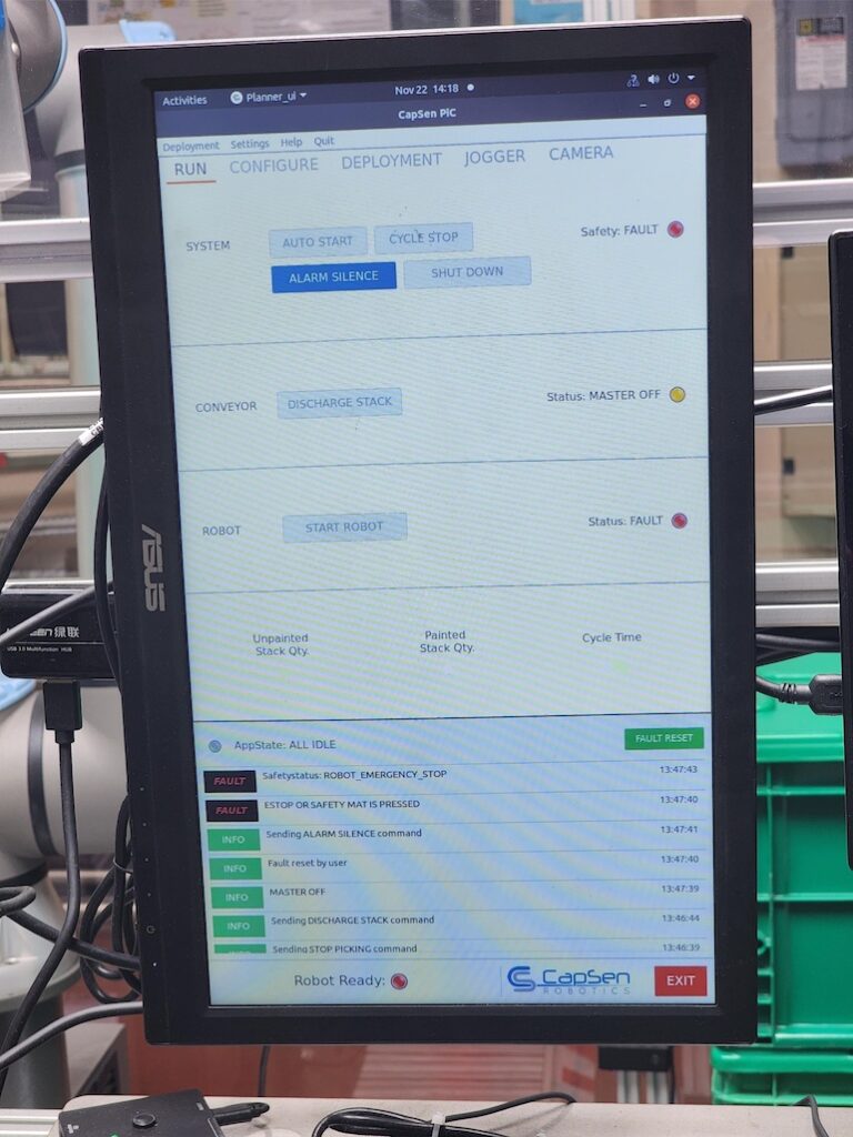 CapSen PiC’s intuitive HMI shows system status and makes the process of running the operation simple.