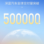 深蓝汽车：全球交付量正式突破500000台