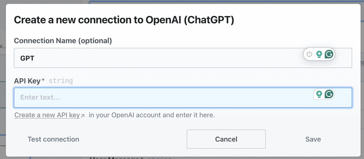 图片 5: 建立 OpenAI 连接