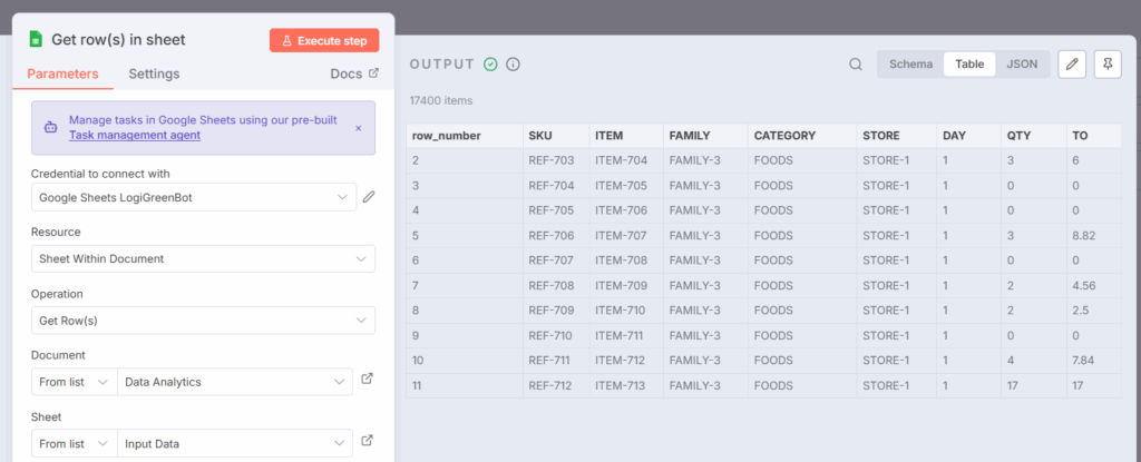 将第二个节点连接到您的Google表格副本以收集输入数据 – (图片由Samir Saci提供)