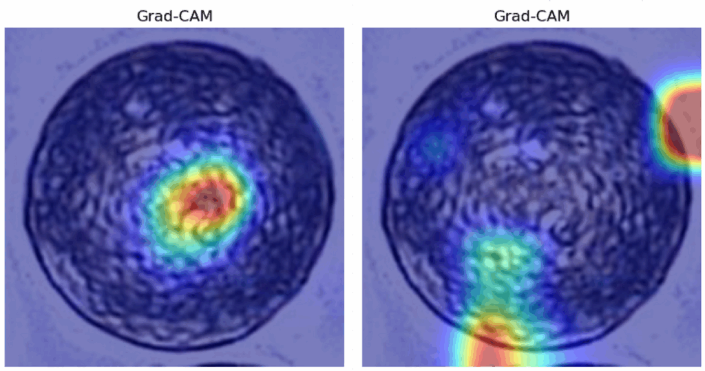 图14 — Grad-CAM在0.8和0.9阈值数据集随机图像上的结果。