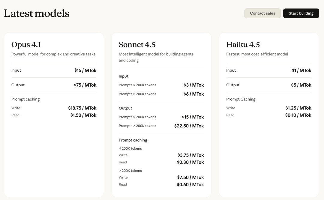 Claude Haiku 4.5 与 Sonnet 4 API 调用价格对比
