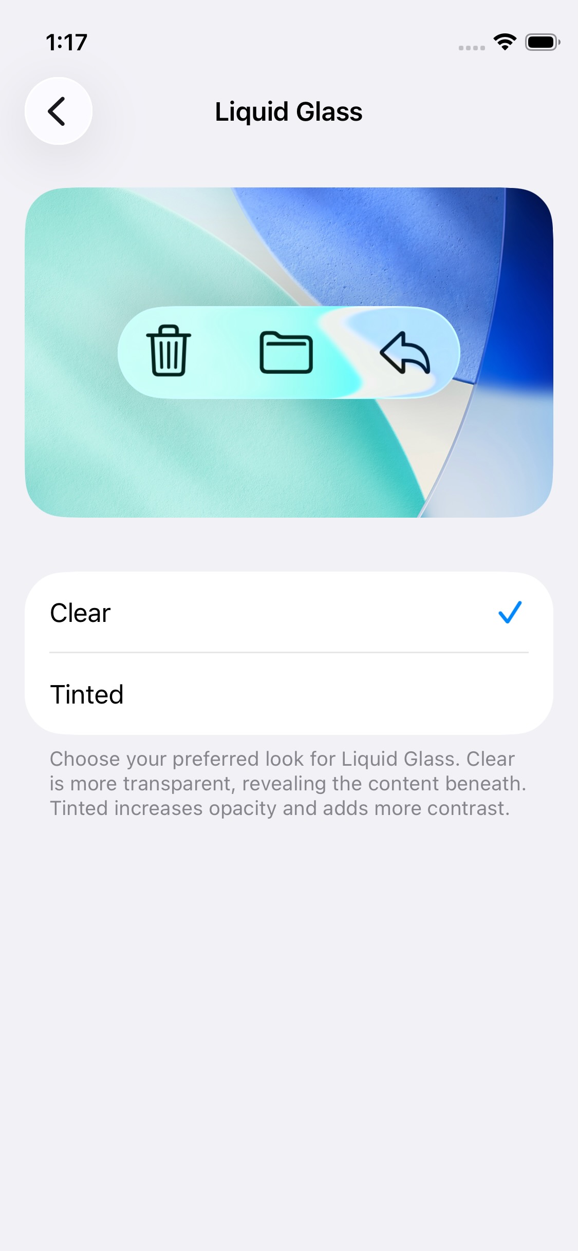 Liquid Glass设置菜单对比图 - 清晰版