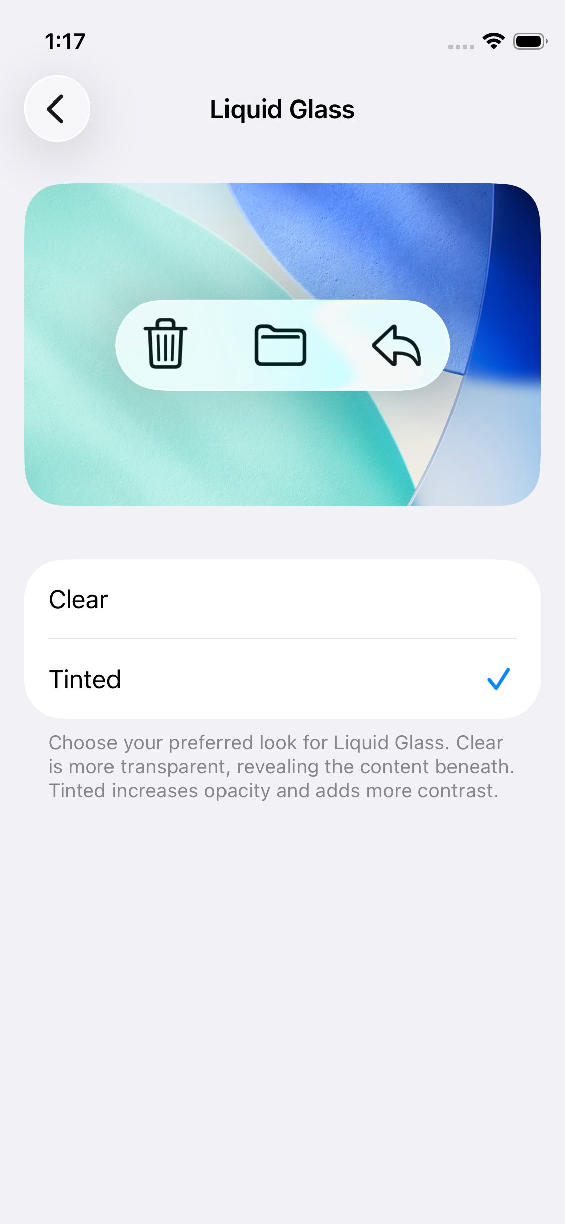 Liquid Glass设置菜单对比图 - 着色版