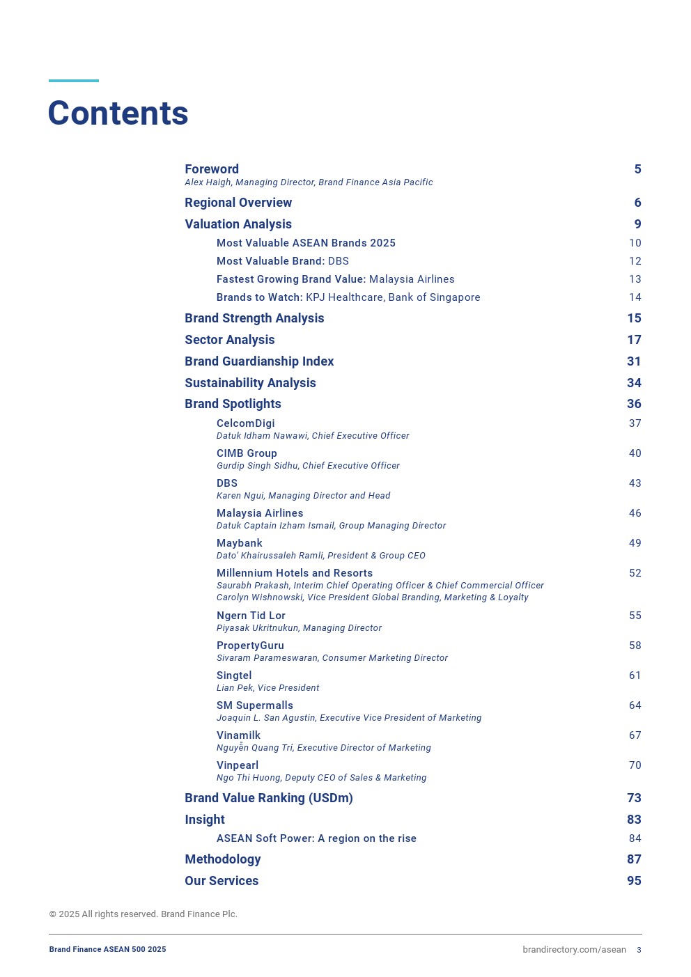 2025年东盟品牌500强榜单详情