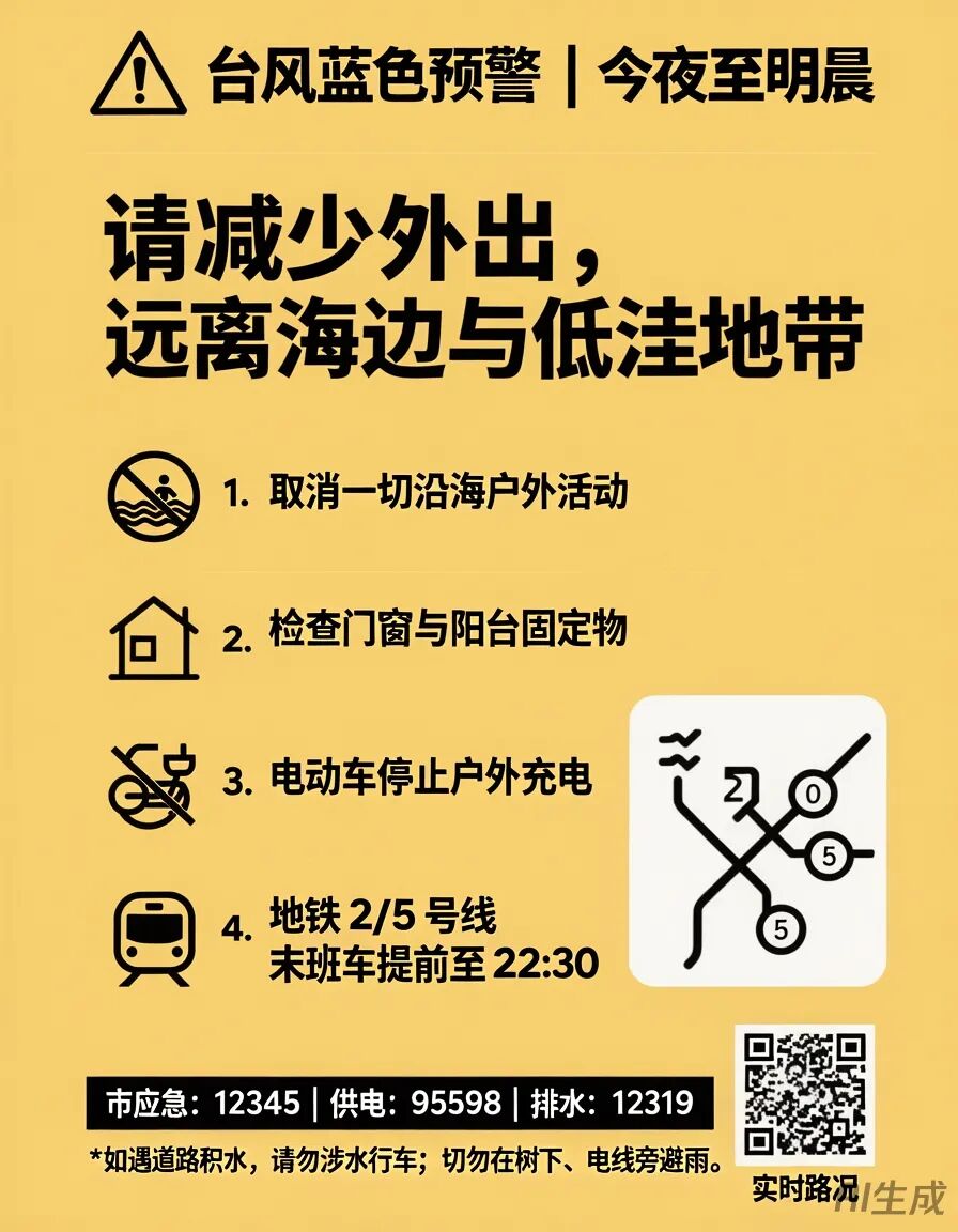 混元图像3.0生成城市公共安全提示海报