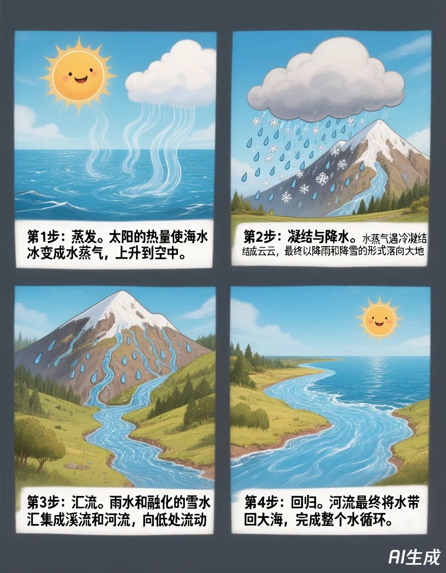 混元图像3.0生成海洋水循环图