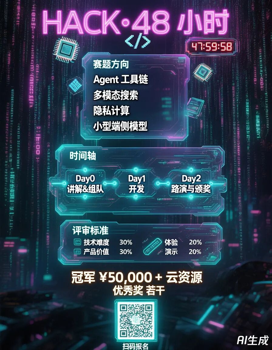 混元图像3.0生成黑客松活动海报