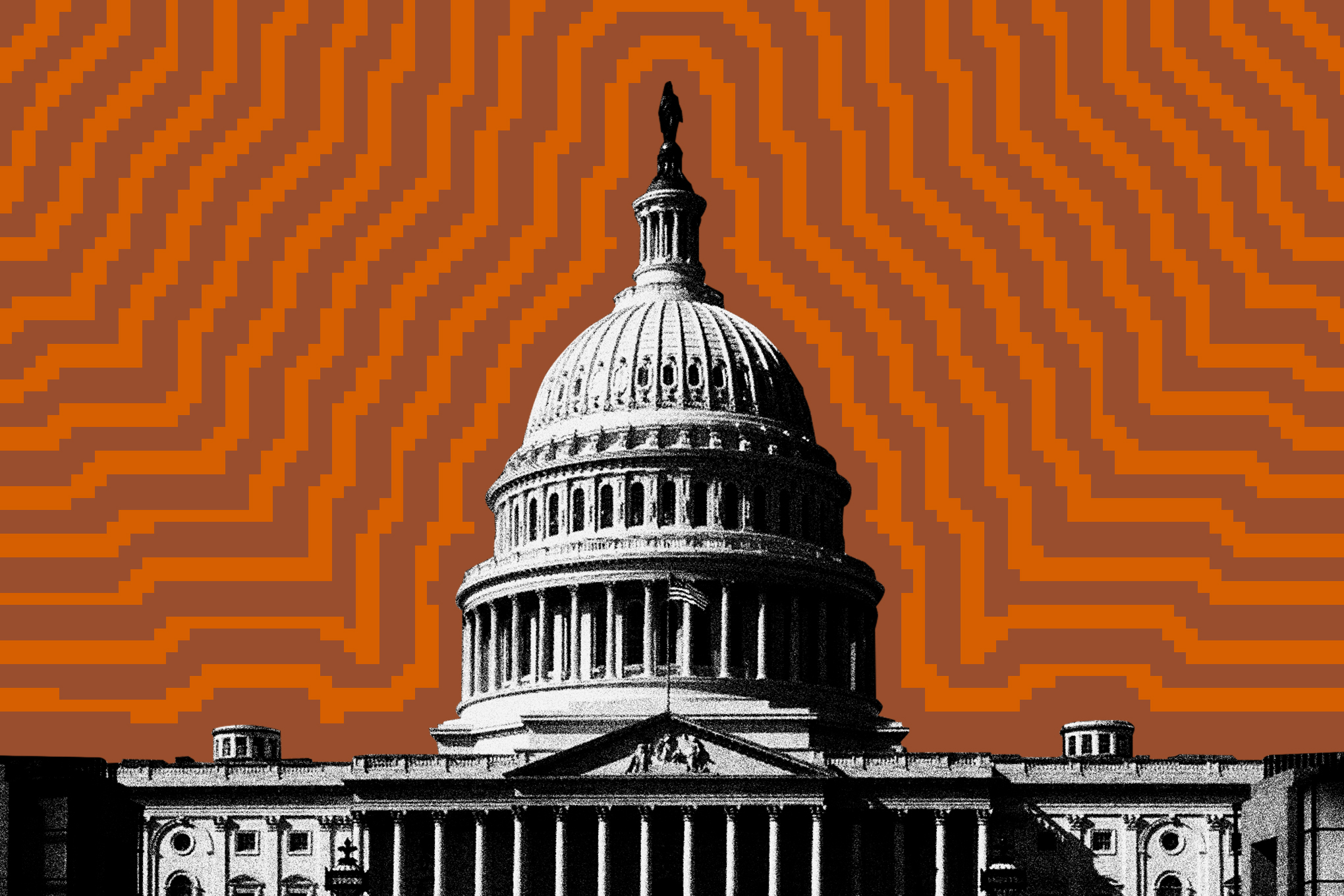 一群参议员在政府大楼内