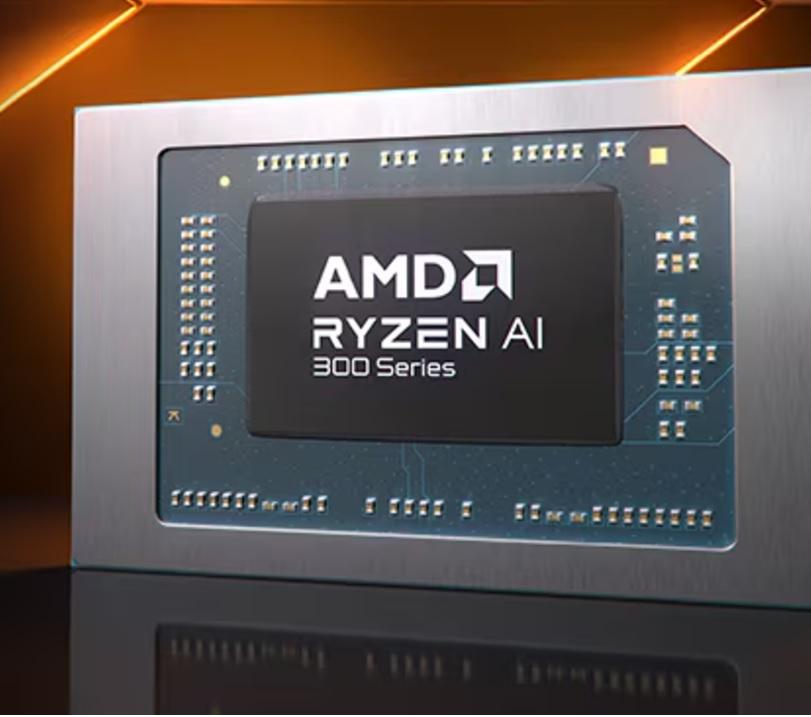 AMD Ryzen AI 300 系列处理器示意圖。